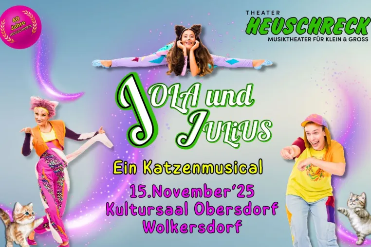 Wolkersdorf (NÖ), 15. November 2025 - Ein Musical-Erlebnis für die ganze Familie: „JOLA und JULiUS“! Bild: Wolkersdorf (NÖ), 15. November 2025 - Ein Musical-Erlebnis für die ganze Familie: „JOLA und JULiUS“!