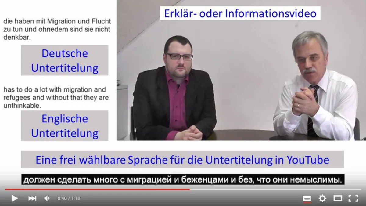Zu den deutschen und englischen Untertiteln kann eine weitere Sprache gewählt werden.