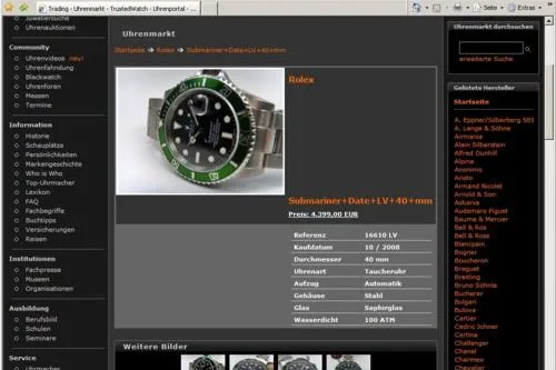 Eine der meistbegehrten Uhren der Welt - die Rolex Submariner Bild: Eine der meistbegehrten Uhren der Welt - die Rolex Submariner