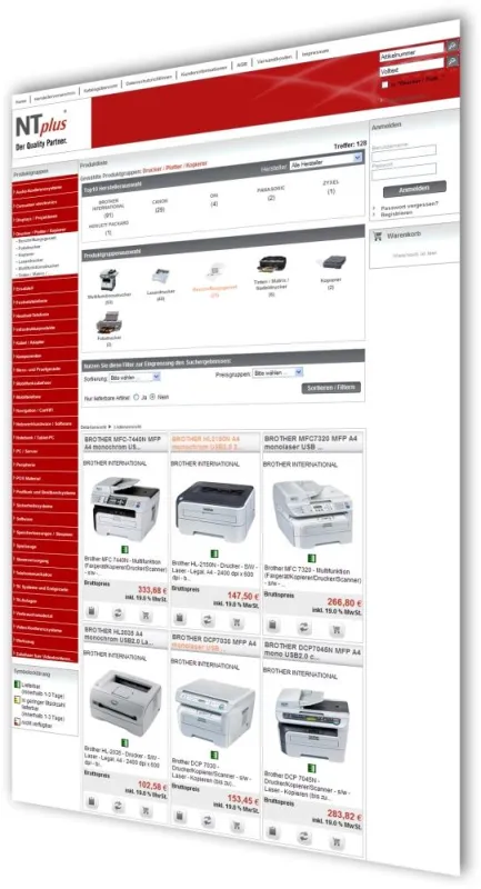 Screenshot NT plus Händlershop