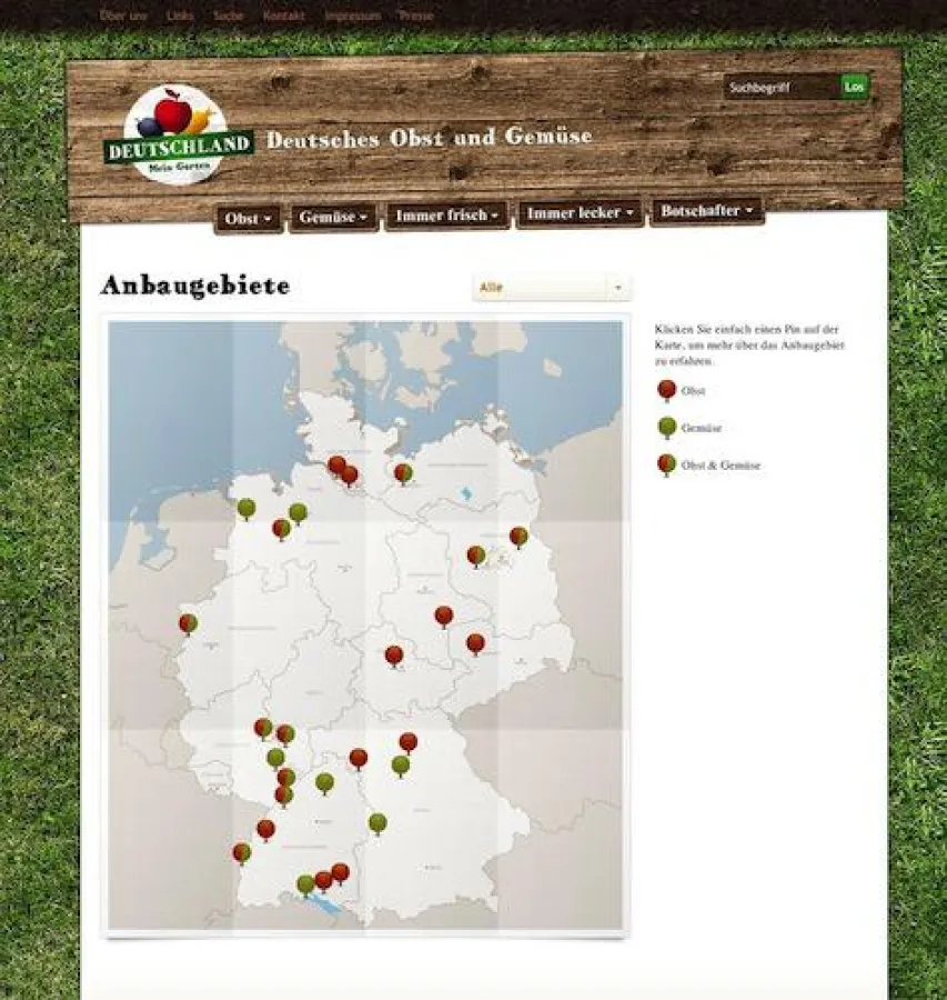 Deutsche Obst- und Gemüseanbaugebiete
