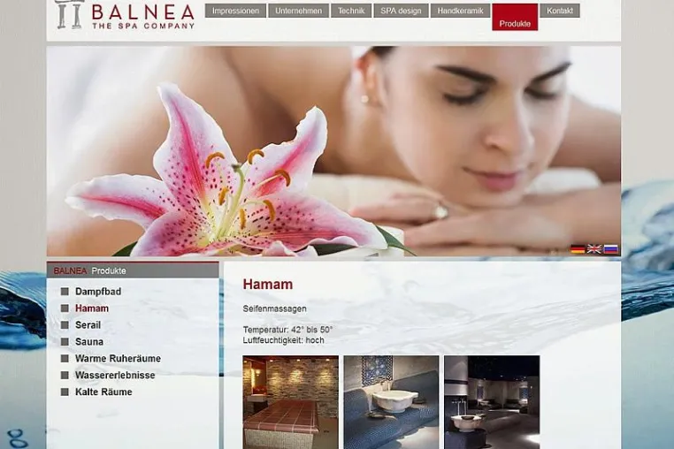 Bild: Neuer Internetauftritt für BALNEA , Saunahersteller und SPA-Ausstatter
