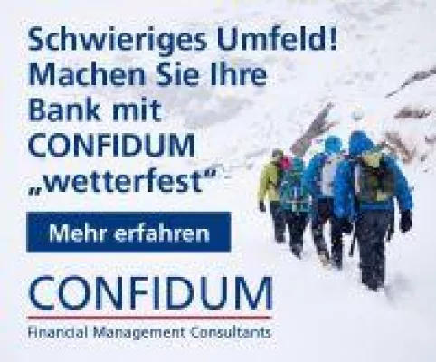 CONFIDUM Programm für Regionalbanken "WETTERFEST": Gestärkt durch die Null-Zinsphase und CORONA-Turbulenzen Bild: CONFIDUM Programm für Regionalbanken "WETTERFEST": Gestärkt durch die Null-Zinsphase und CORONA-Turbulenzen