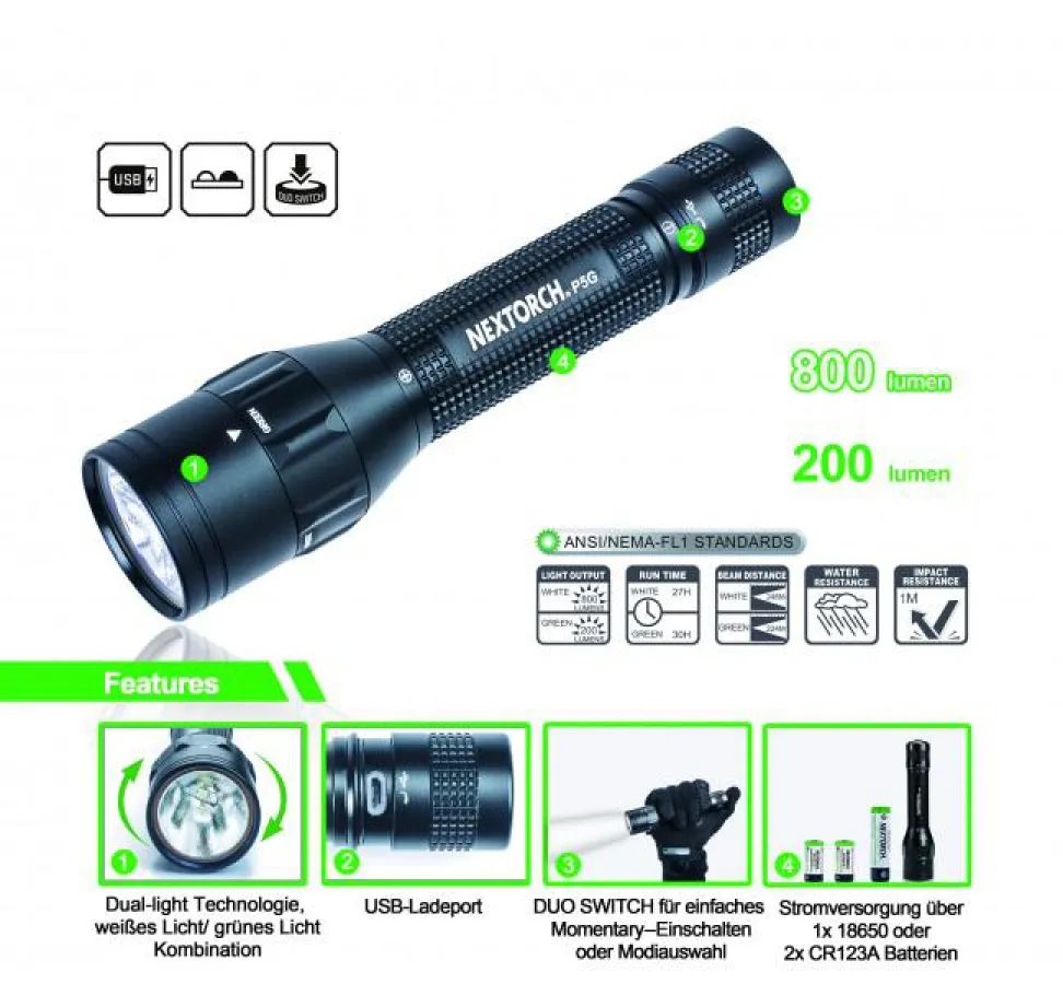 LED-Jagd-Taschenlampe NEXTORCH P5G