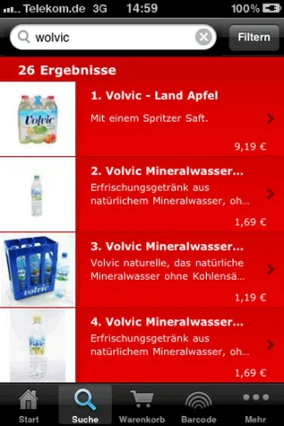 Bild: FACT-Finder iPhone App jetzt auch für Lebensmittel.de verfügbar - Mobile Commerce erobert den Bereich e-Food