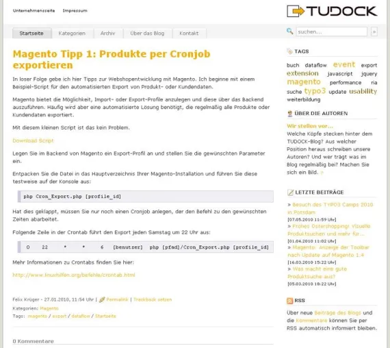 Bild: Neues TUDOCK Blog online