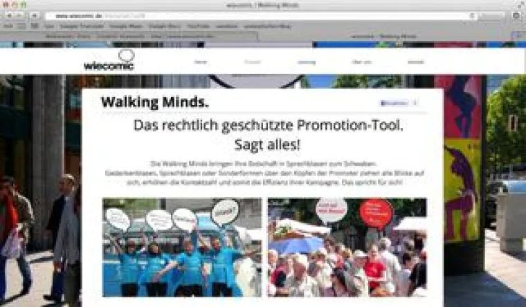 Bild: Promotion mit Sprechblasen von wiecomic