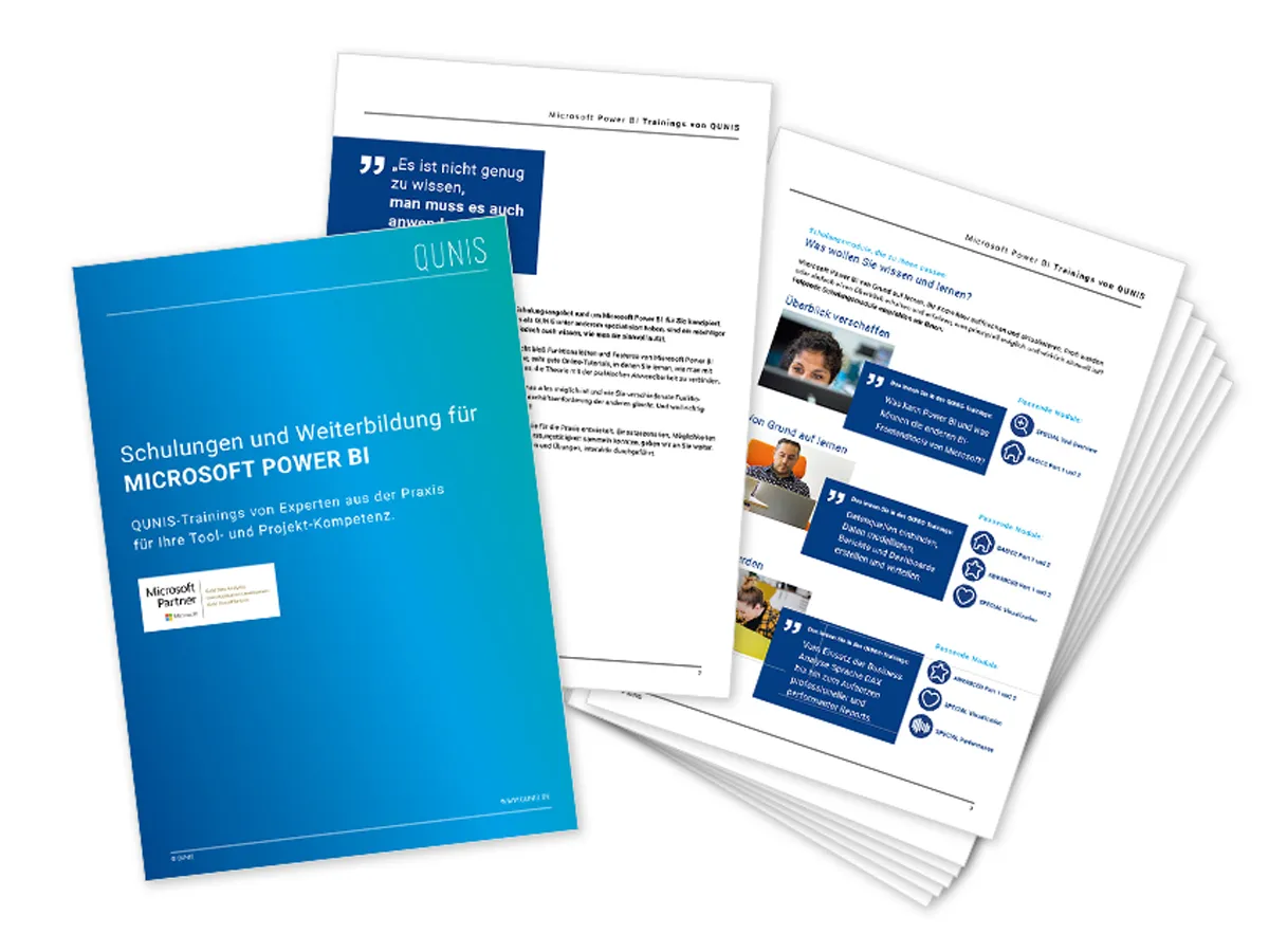 Neues, modulares Trainings und Schulungskonzept zu Microsoft Power BI von QUNIS (© QUNIS GmbH)