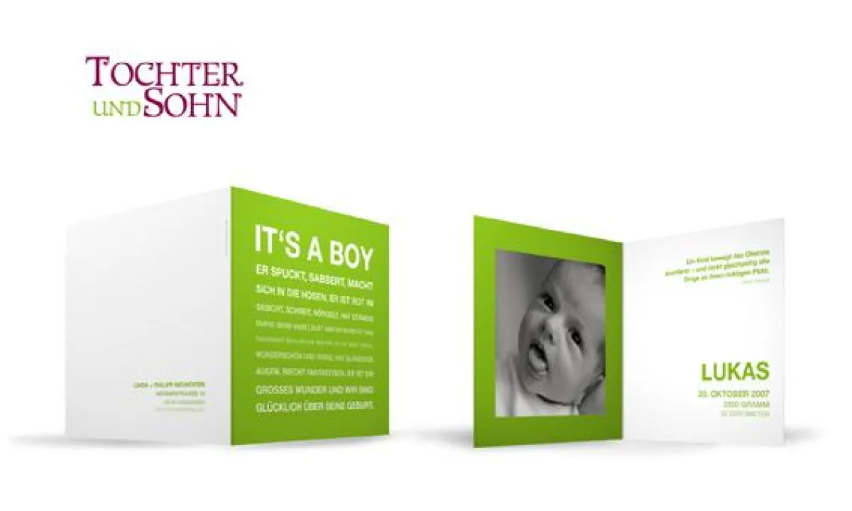 Tochter & Sohn Geburtskarte Wortreich II