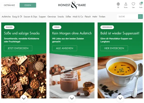 Bild: Online-Marktplatz Honest & Rare erweitert sein Angebot um Lebensmittel