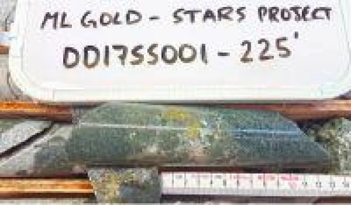Bohrkern vom Stars-Projekt; Foto: ML Gold