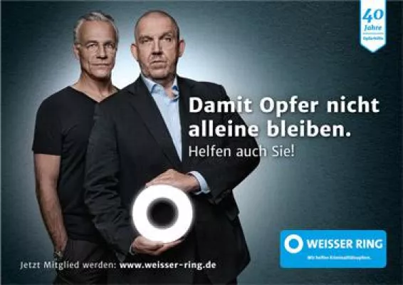 Bild: Sieben Tatort-Kommissare unterstützen den WEISSEN RING