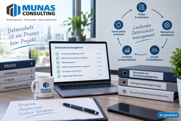 Bild: DSGVO ist kein Einmalprojekt: MUNAS Consulting unterstützt Unternehmen beim laufenden Datenschutzmanagement