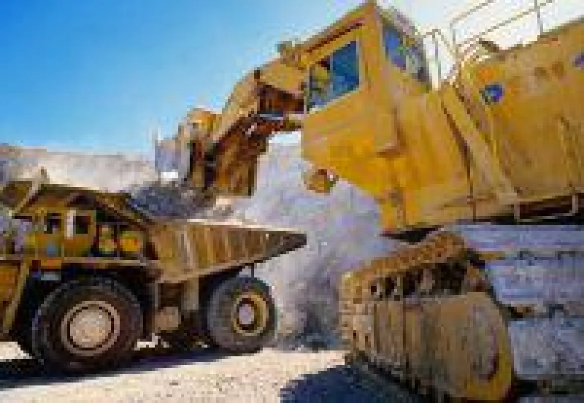 Bagger mit LKW