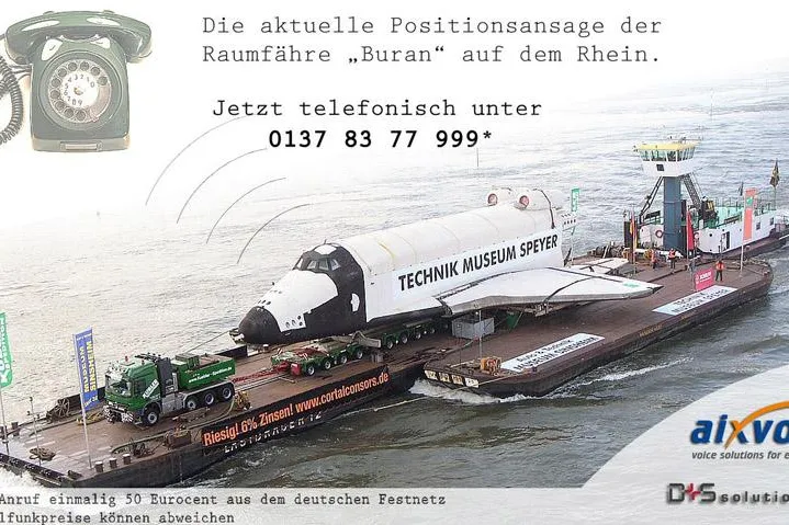 Bild: Raumfähre Buran verrät ihre aktuelle Position am Telefon