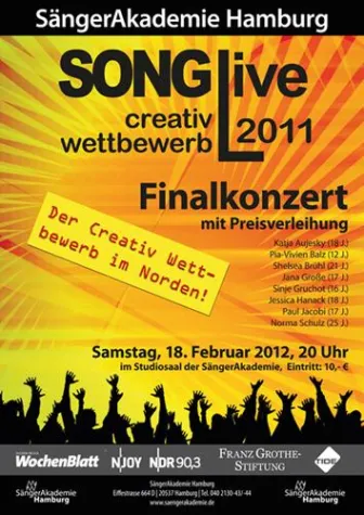 Bild: 20 Jahre bundesweiter SONGLive Creativ Wettbewerb im Bereich 'Pop'