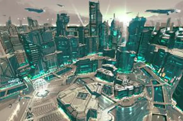 Bild: Die Grafik von A.I. Invasion: bezaubernde Landschaften und eine Stadt der Zukunft