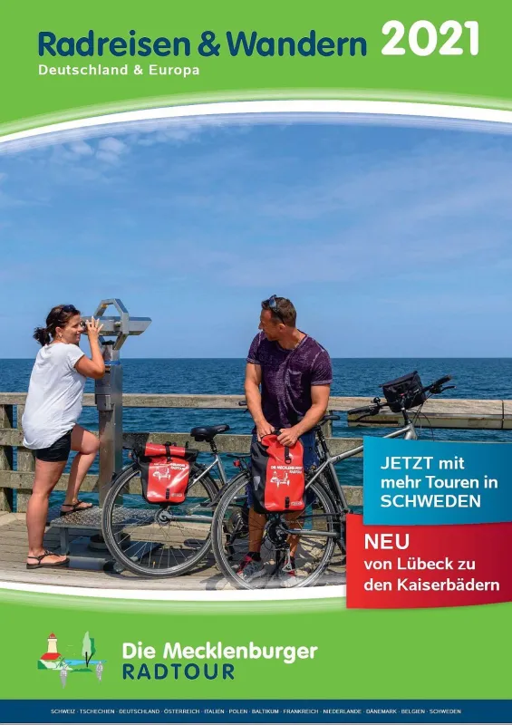 Cover Urlaubskatalog „Radreisen und Wandern 2021“ (Die Mecklenburger Radtour)