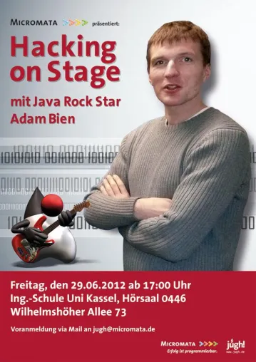 Java Rock Star Adam Bien zu Gast bei der Java User Group Hessen Bild: Java Rock Star Adam Bien zu Gast bei der Java User Group Hessen
