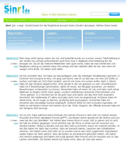 Bild: sinr.de - Sünden online beichten