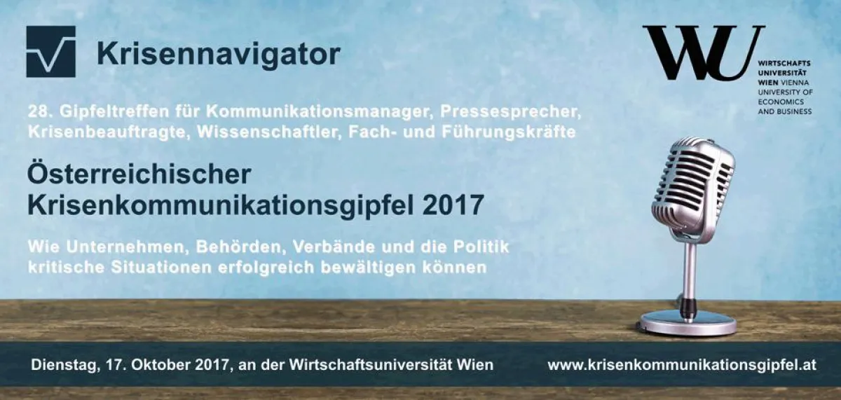 Pressesprecher und Krisenmanager treffen sich zum Österreichischen Krisenkommunikationsgipfel 2017