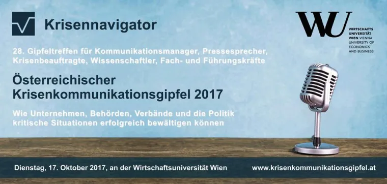 Bild: Österreichischer Krisenkommunikationsgipfel 2017 an der Wirtschaftsuniversität Wien