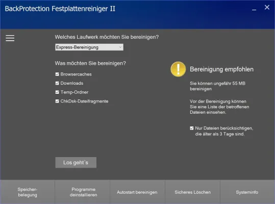 Neu: BackProtection Festplattenreiniger II Bild: Neu: BackProtection Festplattenreiniger II