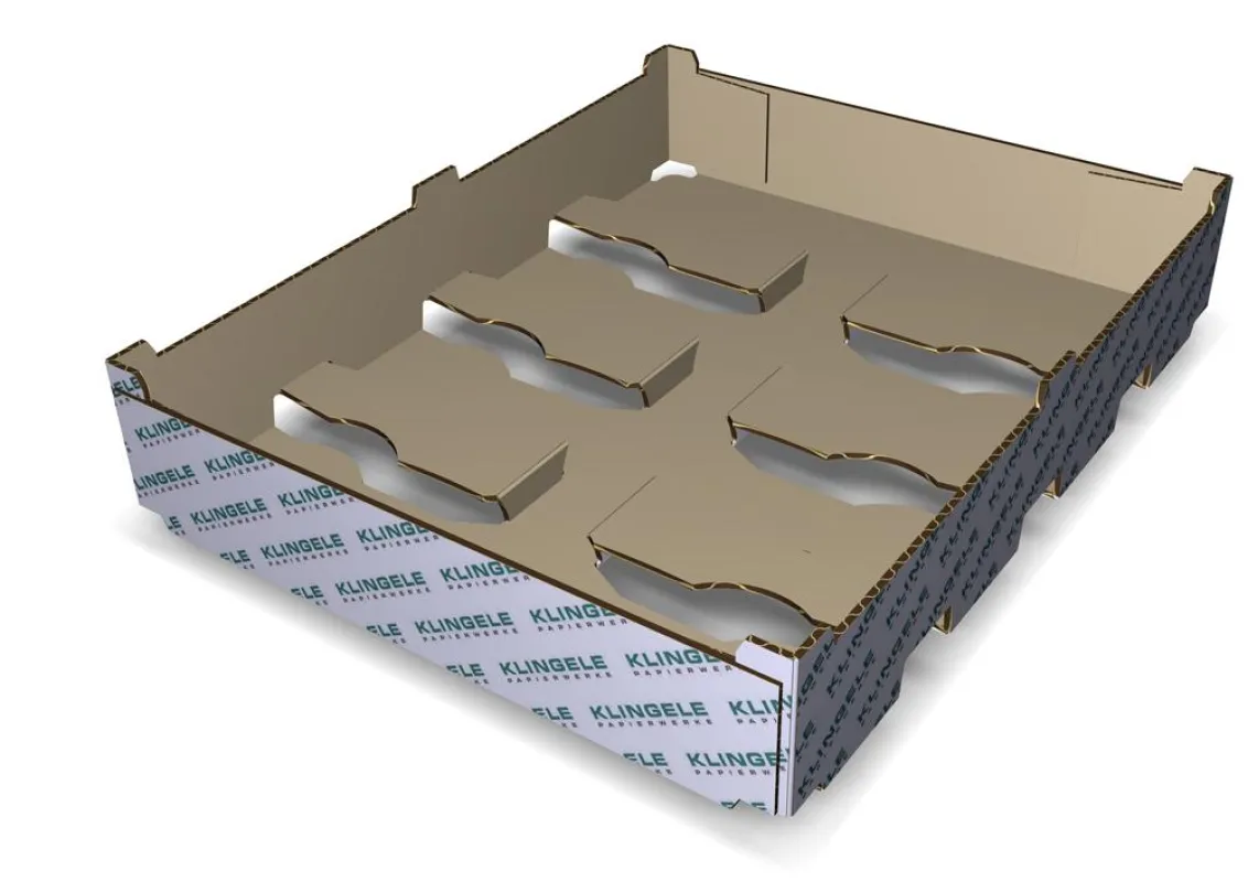 Steige für Rundbecher spart bis zu 30 % Material ein