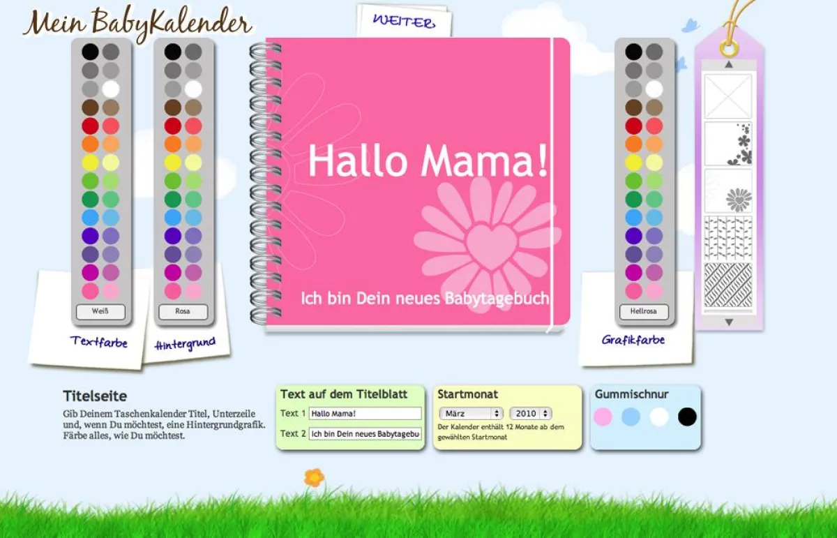 Babykalender jetzt online selbst gestalten