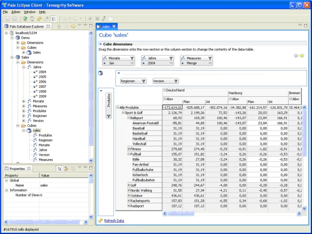 Bild: JPalo Tensegrity stellt Eclipse Client und Java API für Open Source OLAP Server Palo zur Verfügung