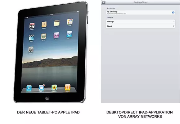 Bild: iPad als Business-Tool: sicherer Zugriff auf Geschäftsanwendungen mit simultaner Multi-Desktop-Anzeige