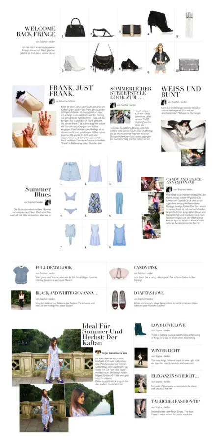 Ein Magazin Feed, wie er durch Style automatisch erstellt werden kann