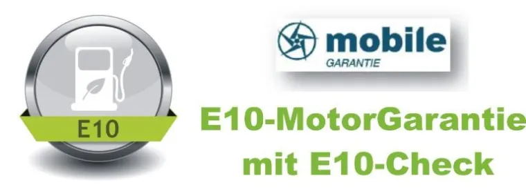 Bild: Die neue „E 10-Motorgarantie“ – exklusiv bei „mobile GARANTIE“