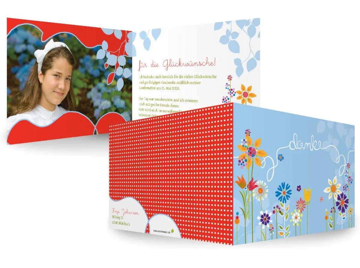 Kommunions-/Konfirmations Danksagung ?Frisch, fromm, fröhlich