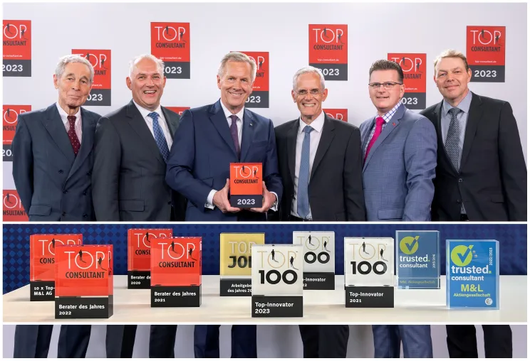 Bild: M&L AG zum 13ten Mal in Folge TOP-Consultant 3ten Mal in Folge TOP-100-Innovator 2023 ausgezeichnet worden!