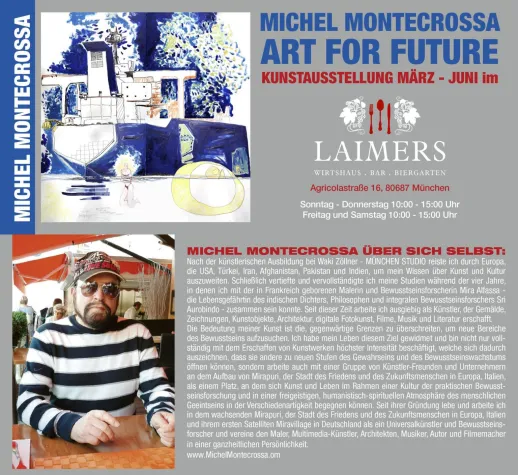 Michel Montecrossa's Art For Future Kunstausstellung im Restaurant Laimers in München Bild: Michel Montecrossa's Art For Future Kunstausstellung im Restaurant Laimers in München