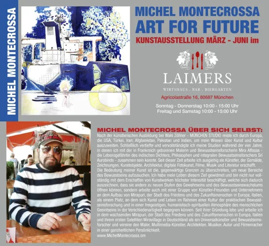 Bild: Michel Montecrossa's Art For Future Kunstausstellung im Restaurant Laimers in München