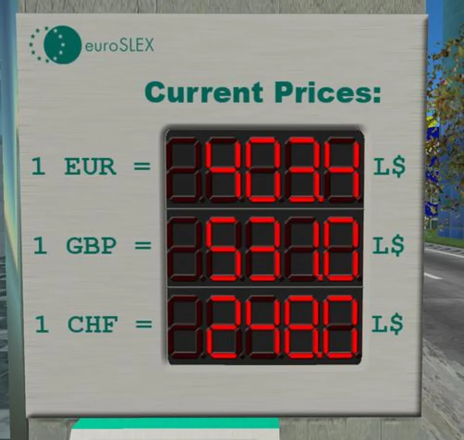 Aktuelle euroSLEX-Preistafel in Second Life (14.1.2008)