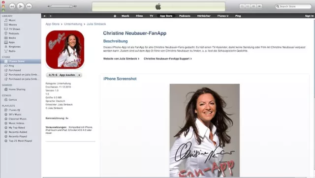 Bild: Christine Neubauer-FanApp ein voller Erfolg
