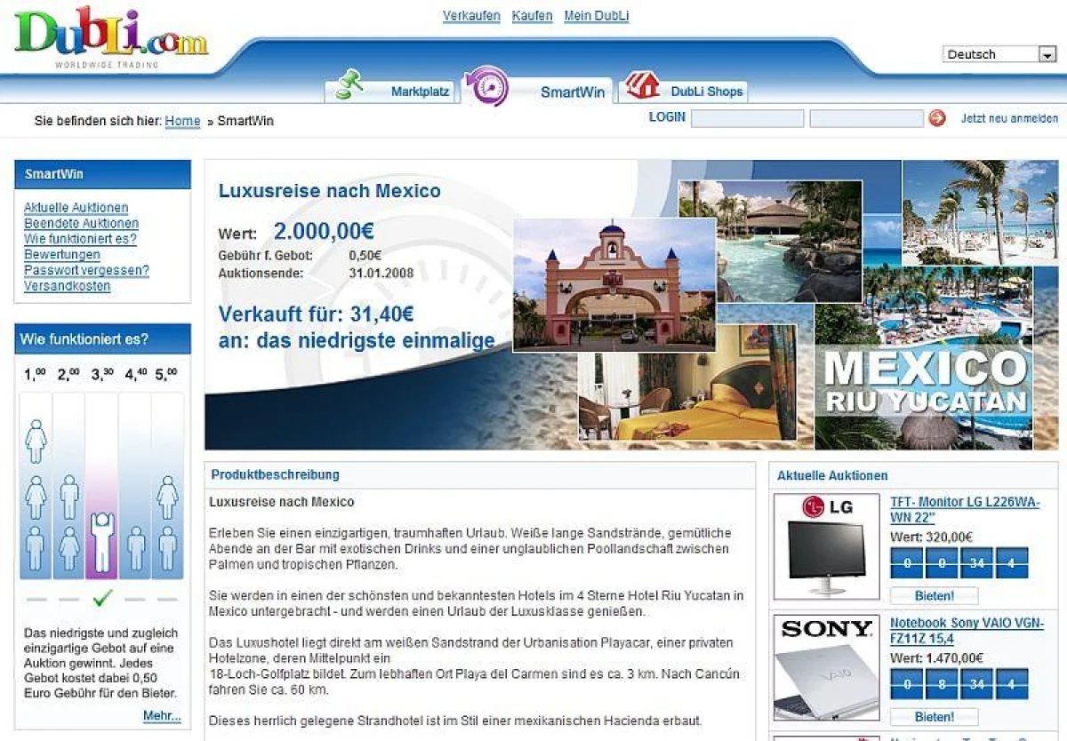 Auktionsportal DubLi versteigert Privatsekretär