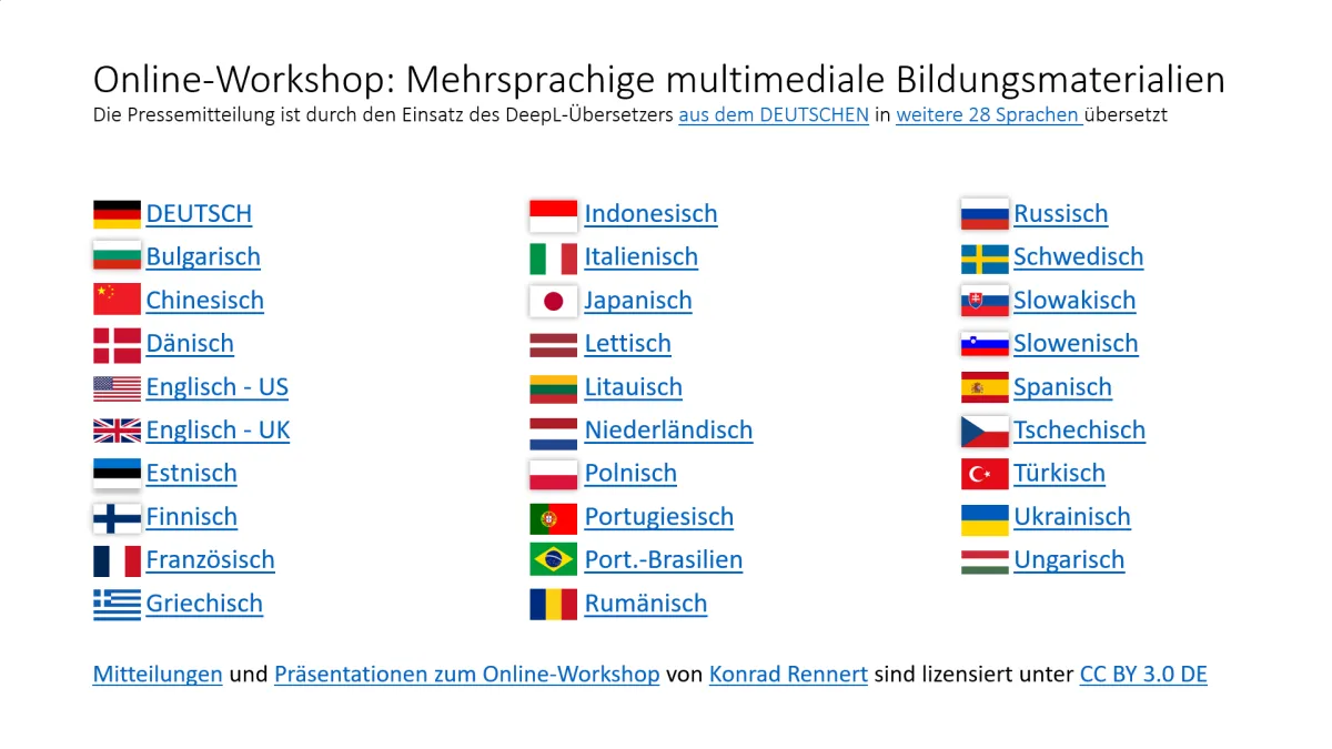 Die Sprachen zur Auswahl von Untertiteln (© Konrad Rennert)