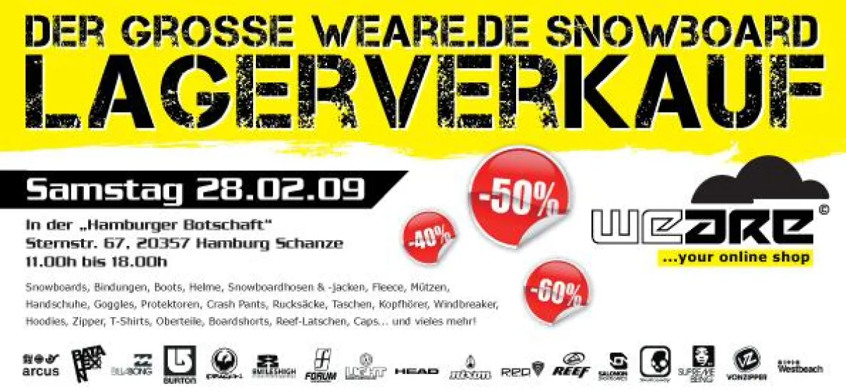 weare lagerverkauf am 28.02.09 in der Hamburger Botschaft ind er Schnaze