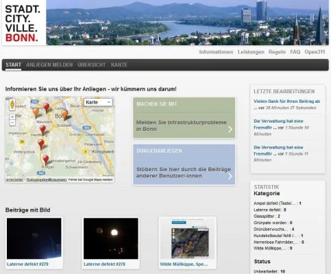 Bild: Stadt Bonn: Bürgeranliegen transparent melden und erledigen
