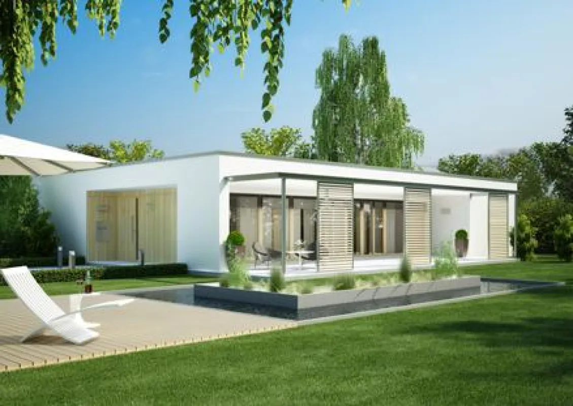 Frisch gestylt und mit neuem Outfit stellt Waldberg-Haus seine Kundenfavoriten vor und präsentiert mit dem Bungalow Arwen (oben) einen hochmodernen Flachdachbungalow mit ausgeklügelten Finessen.