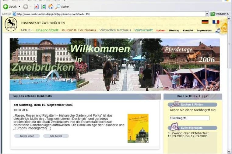 Bild: Zweibrücken fördert den Tourismus und erhöht die Attraktivität für Investoren