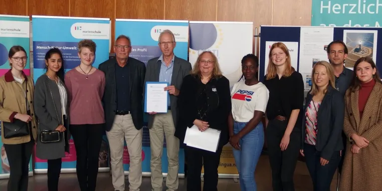 Deutscher Schüleraustausch Preis 2019 für die Marienschule Münster Bild: Deutscher Schüleraustausch Preis 2019 für die Marienschule Münster