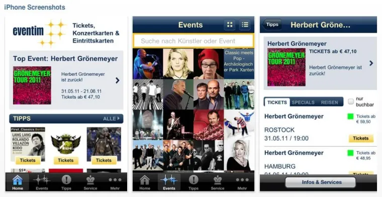 Bild: Neue EVENTIM-App bringt ab sofort die Tickets auf das iPhone