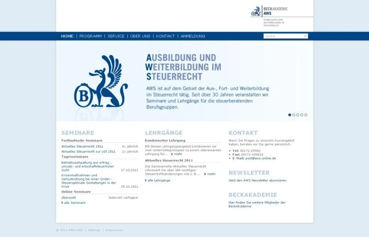 Die Website des Arbeitskreises für Wirtschafts- und Steuerrecht (AWS) präsentiert sich seit dieser Woche in neuem Design