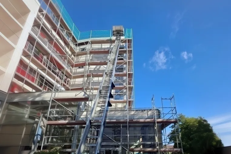 Bild: PV-Module transportieren mit einem Schrägaufzug von MAC Handel & Vermietung in Berlin