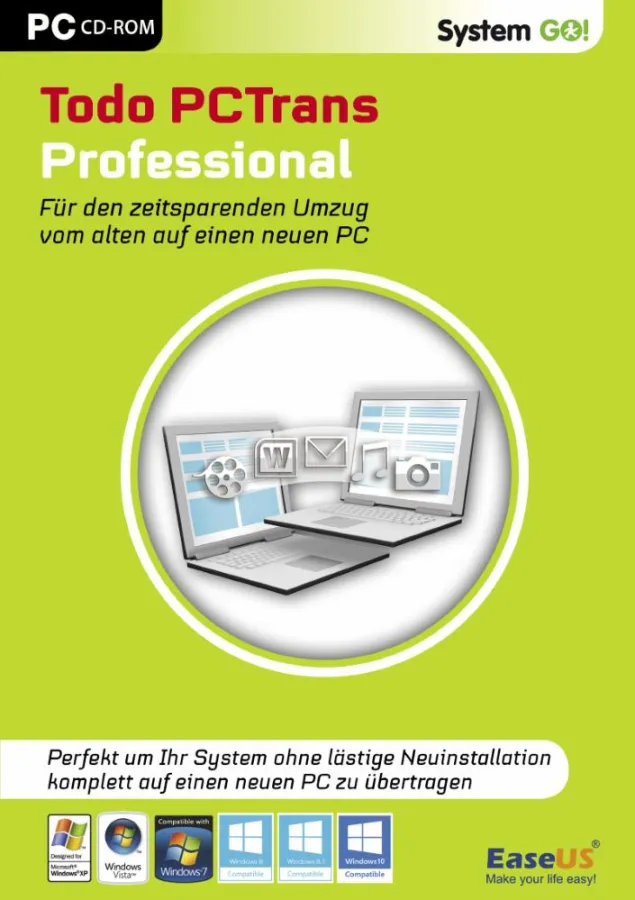 System GO! Todo PCTrans überträgt komplett alle Daten, Einstellungen und Anwendungen.